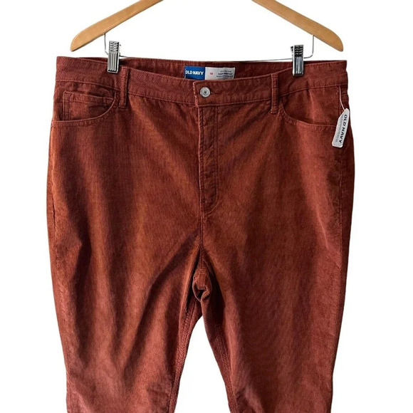 Old Navy Corduroy Pant Plus 18 Extra High-Rise Kicker Boot Cut Rust Orange Brown - Picture 3 of 8